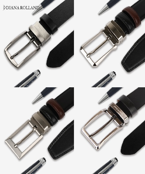 [다이에나롤랑] 소가죽 캐주얼 벨트_MCB0001BK